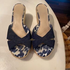 Denim Espadrille Wedges Arturo Chang Size 9